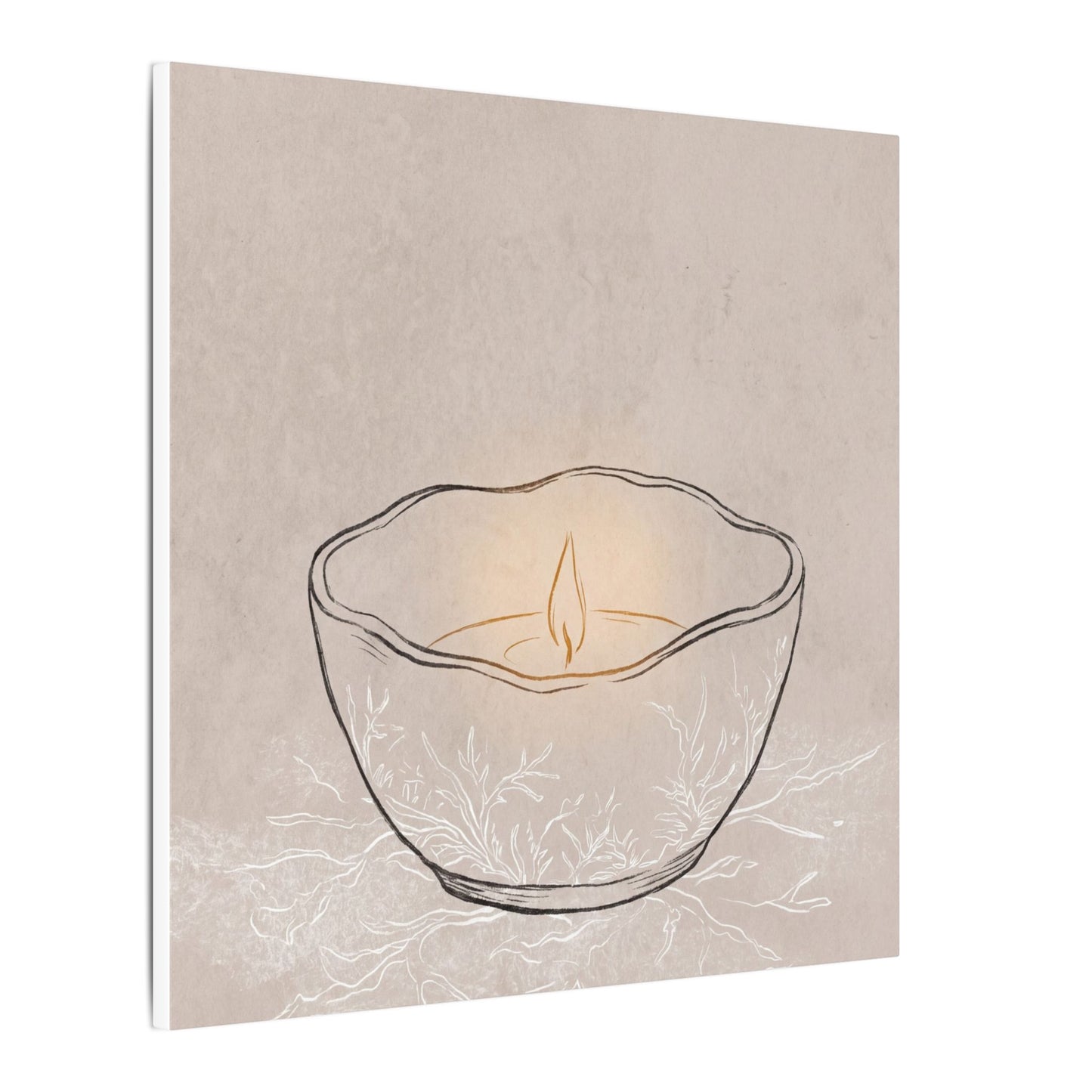 Ceramic Bowl Minimal Line Canvas Art | Neutral Japandi Art