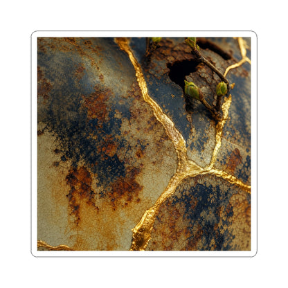 Resilient Rust Patina Sticker - Crackle Gold Kintsugi
