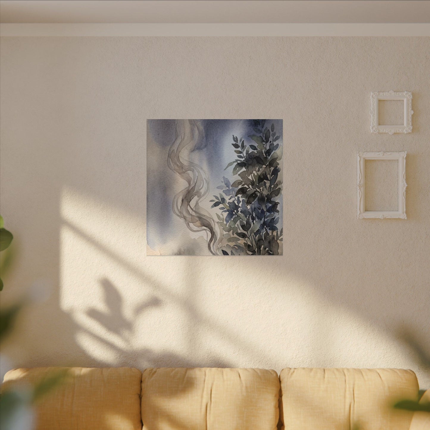Incense Smoke Summer Canvas Art | Japandi Cozy Design