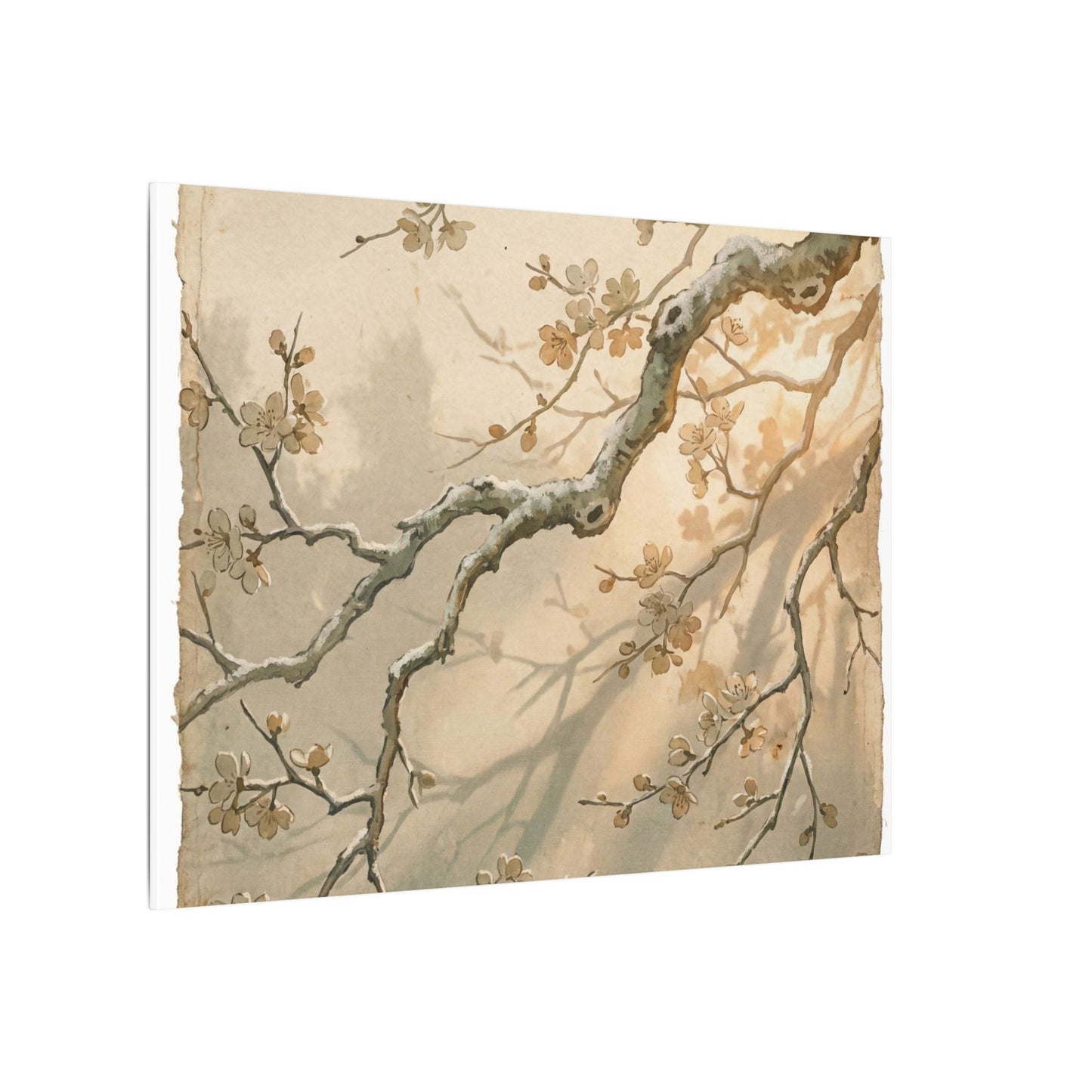 Cherry Blossom Canvas Art | Winter Japandi Japanese Pattern Art