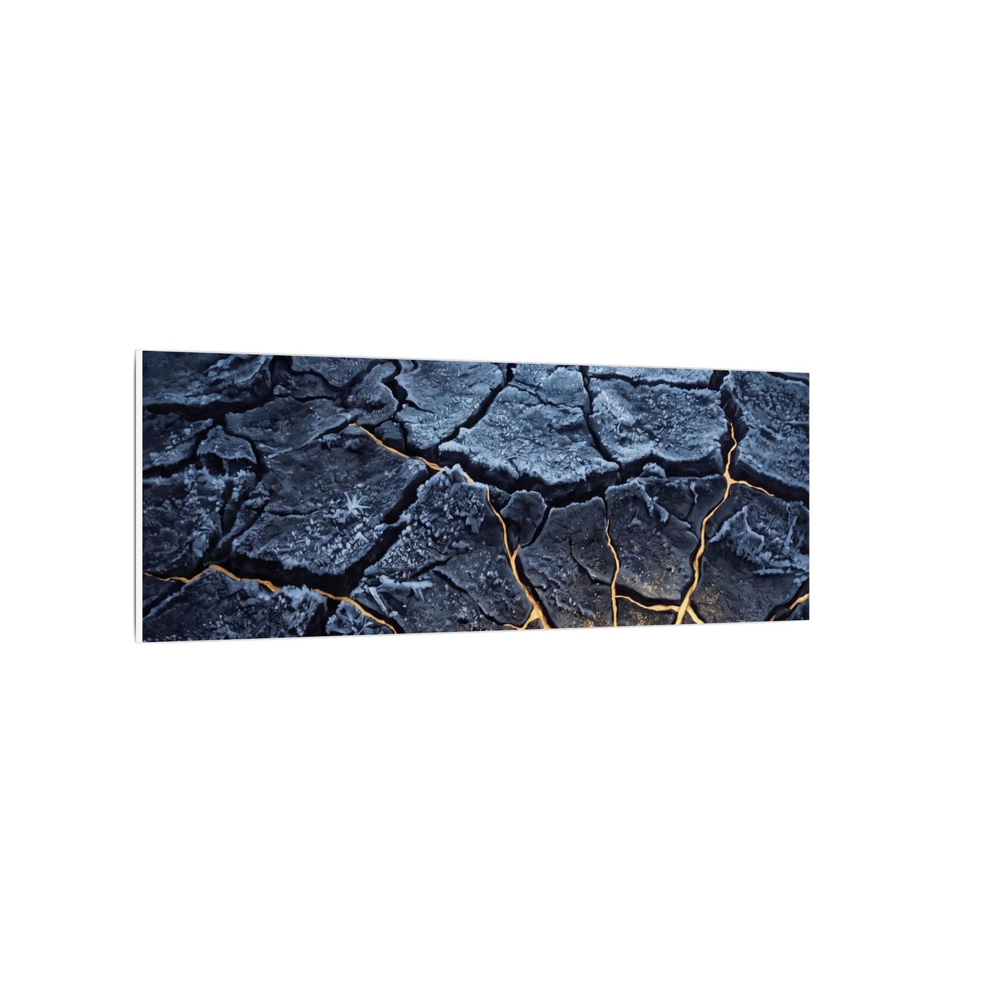 Moonlight Cracked Earth Canvas Art - Kintsugi Mono No Aware