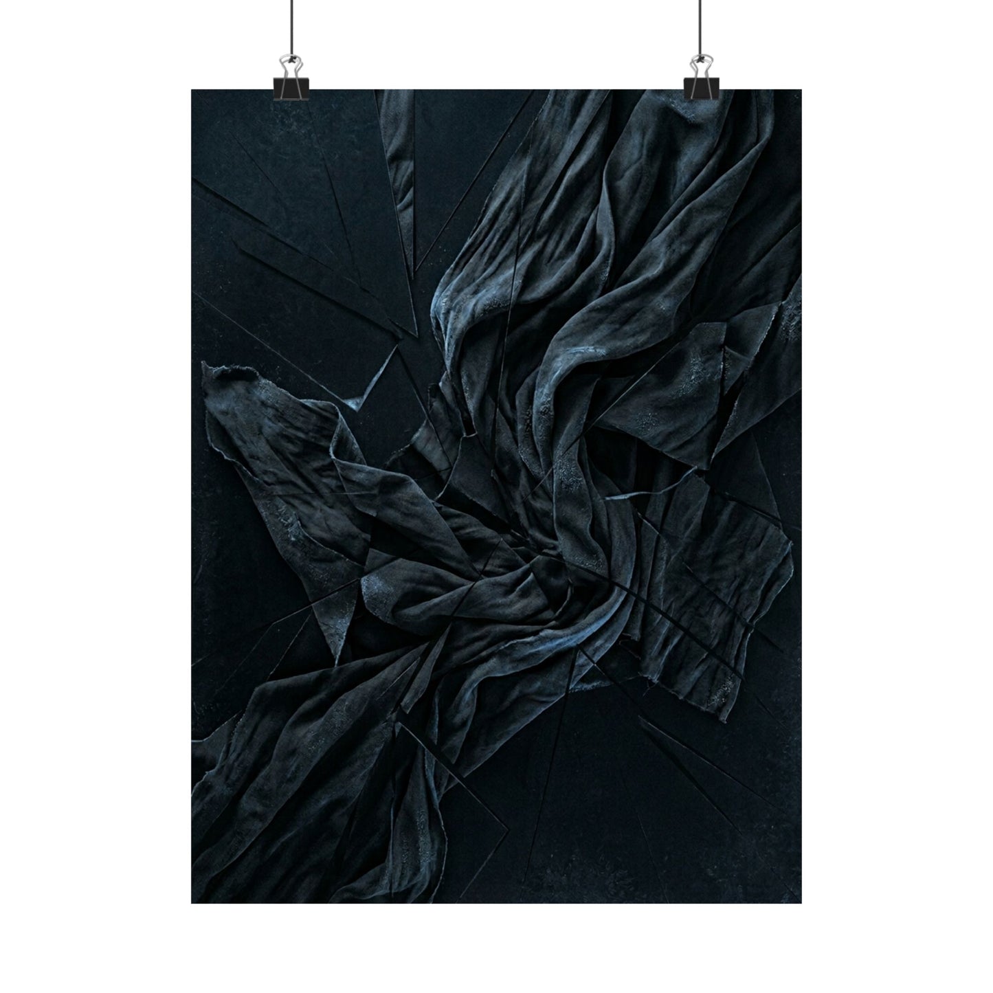 Silk Drape Wall Art Print | Winter Dark Japandi Moody Minimal Art