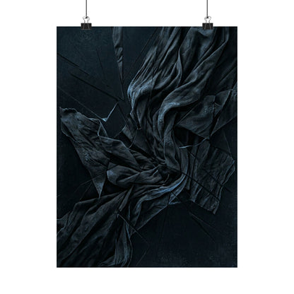 Silk Drape Wall Art Print | Winter Dark Japandi Moody Minimal Art