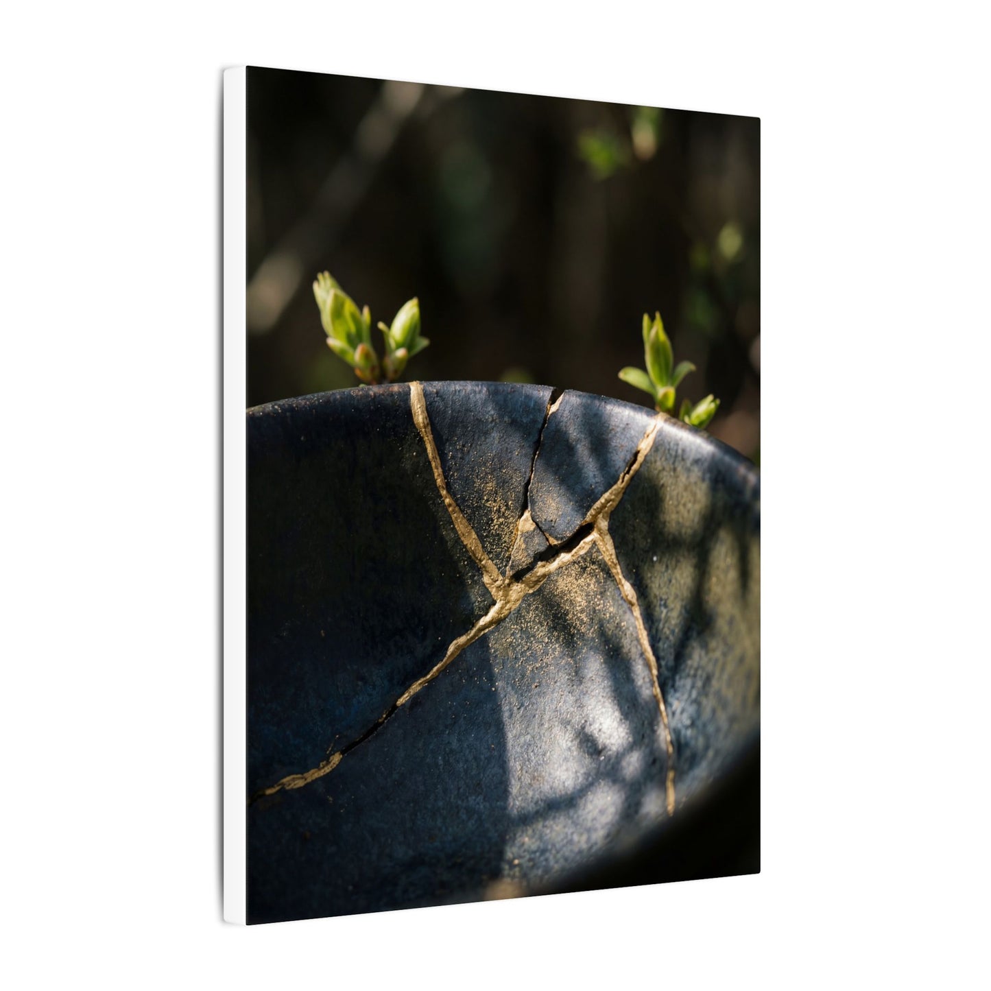 Seijaku Broken Pottery Canvas Art - Dark Japandi Shadow Zen
