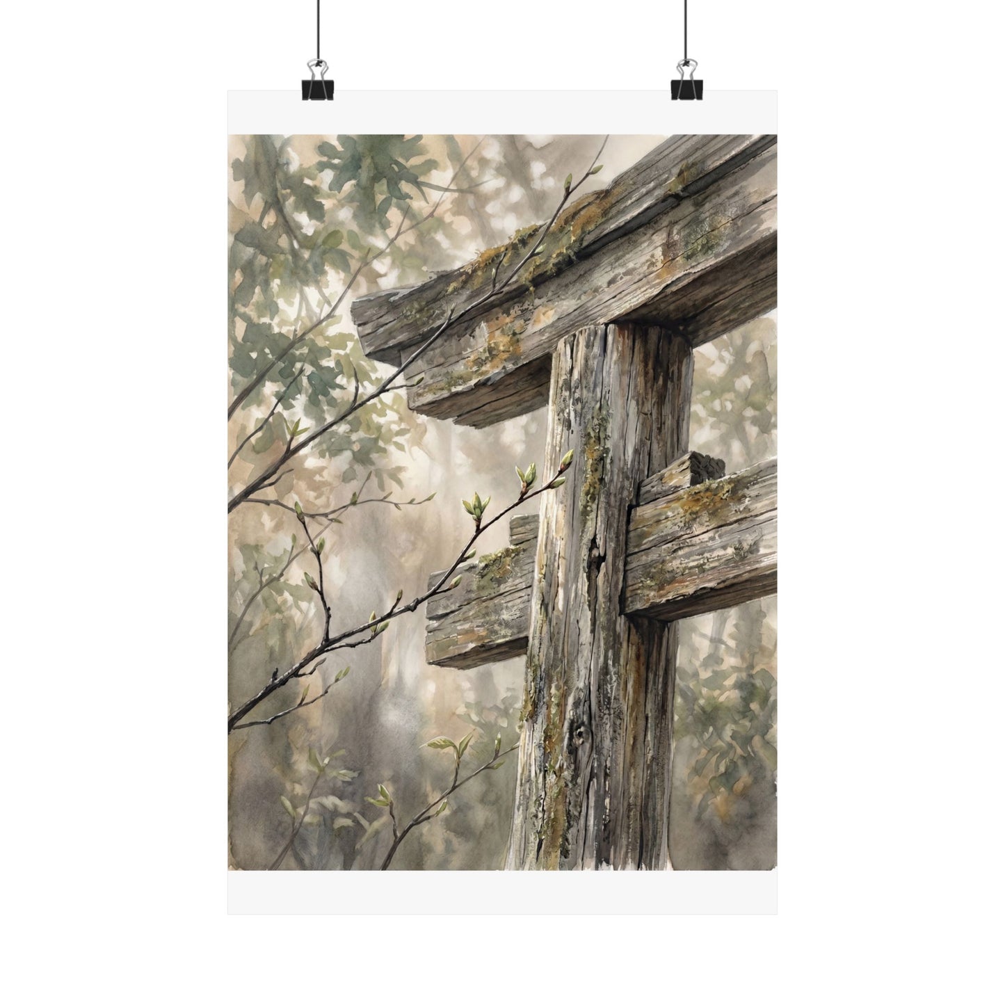 Torii Gate Spring Wall Art Print | Japandi Neutral Design