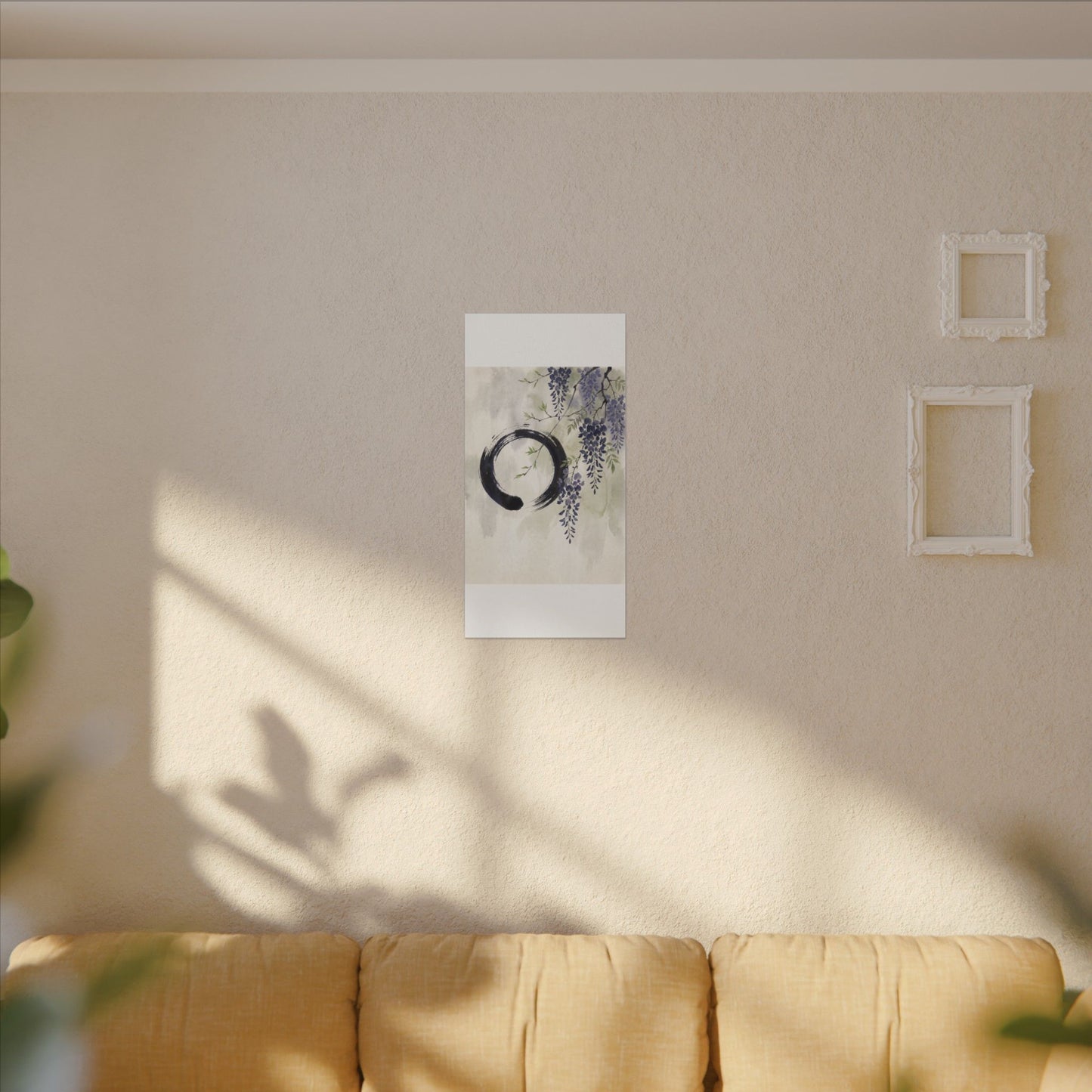 Wisteria Enso Canvas Art | Serene Zen Art