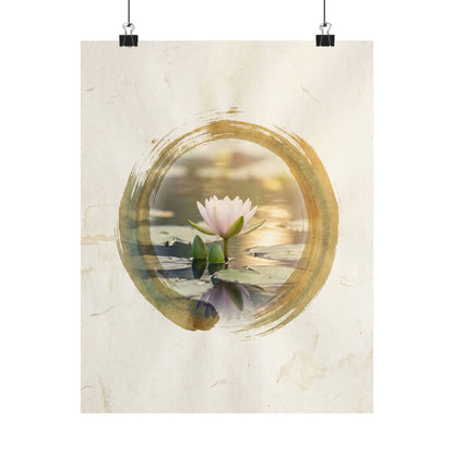 Golden Hour Lotus Flower Wall Art Print - Zen Ma