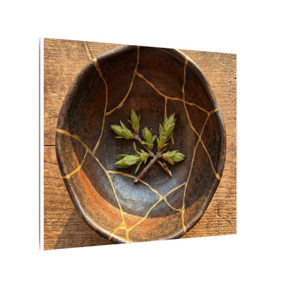 Ceramic Bowl Gold Repair Canvas Art | Resilient Kintsugi Art