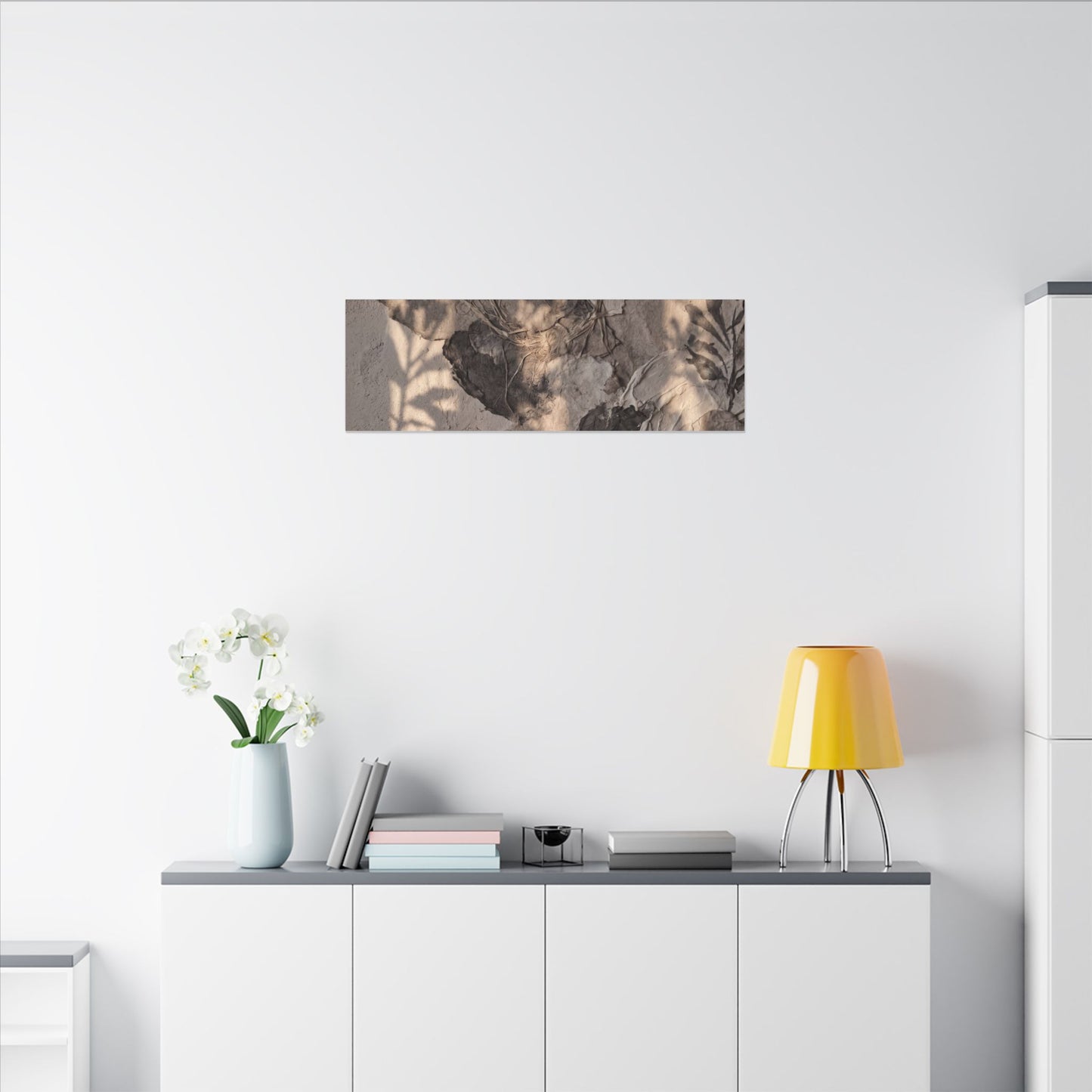 Shadow Play Summer Canvas Art | Japandi Elegant Design