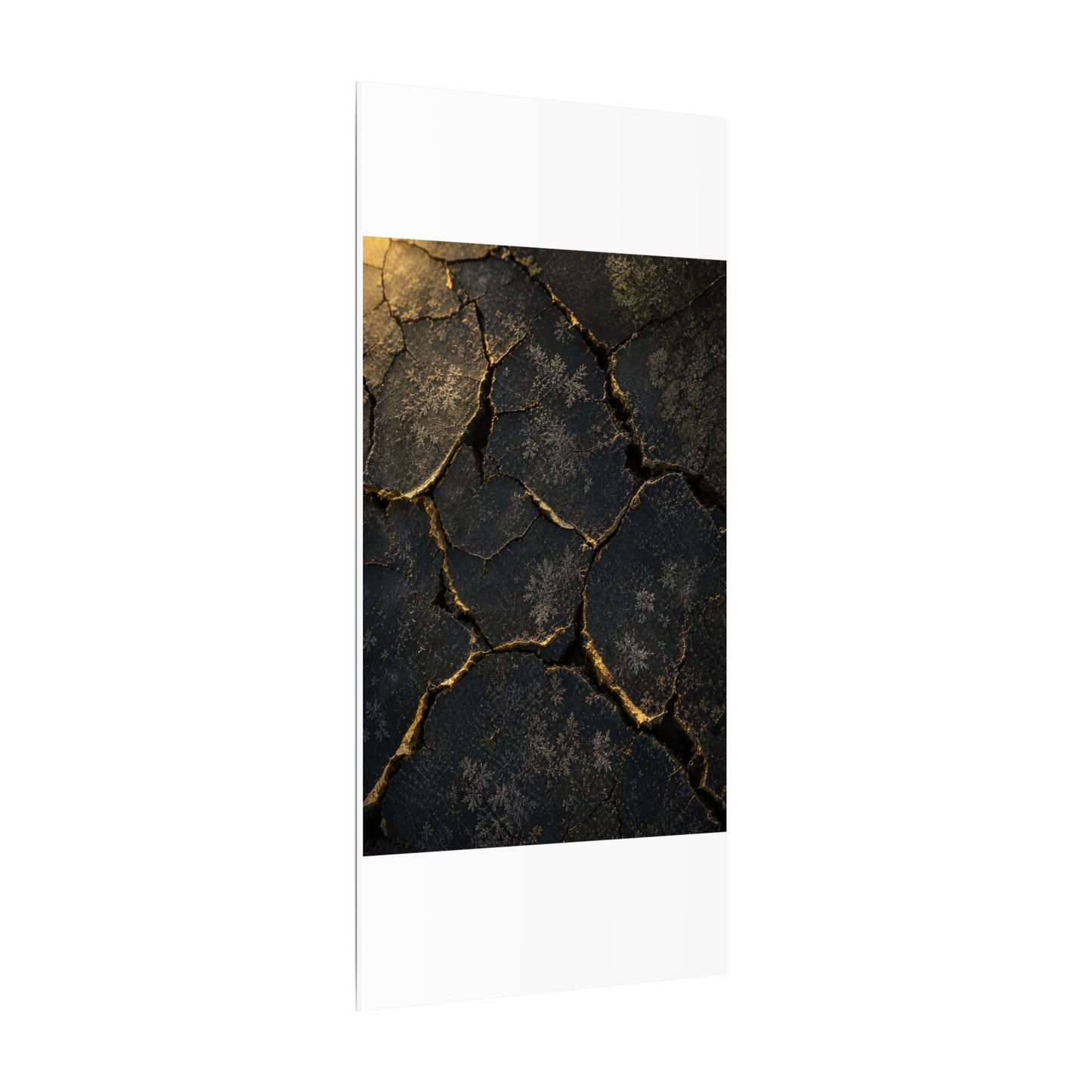 Cracked Earth Canvas Art | Winter Dark Japandi Shadow Zen Art