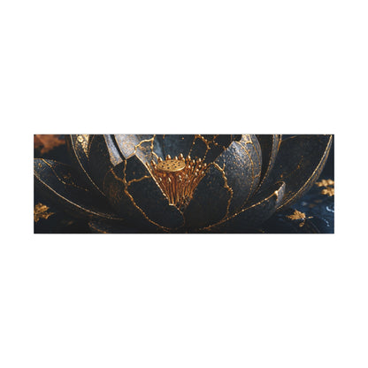 Moonlight Lotus Flower Canvas Art - Kintsugi Fukinsei