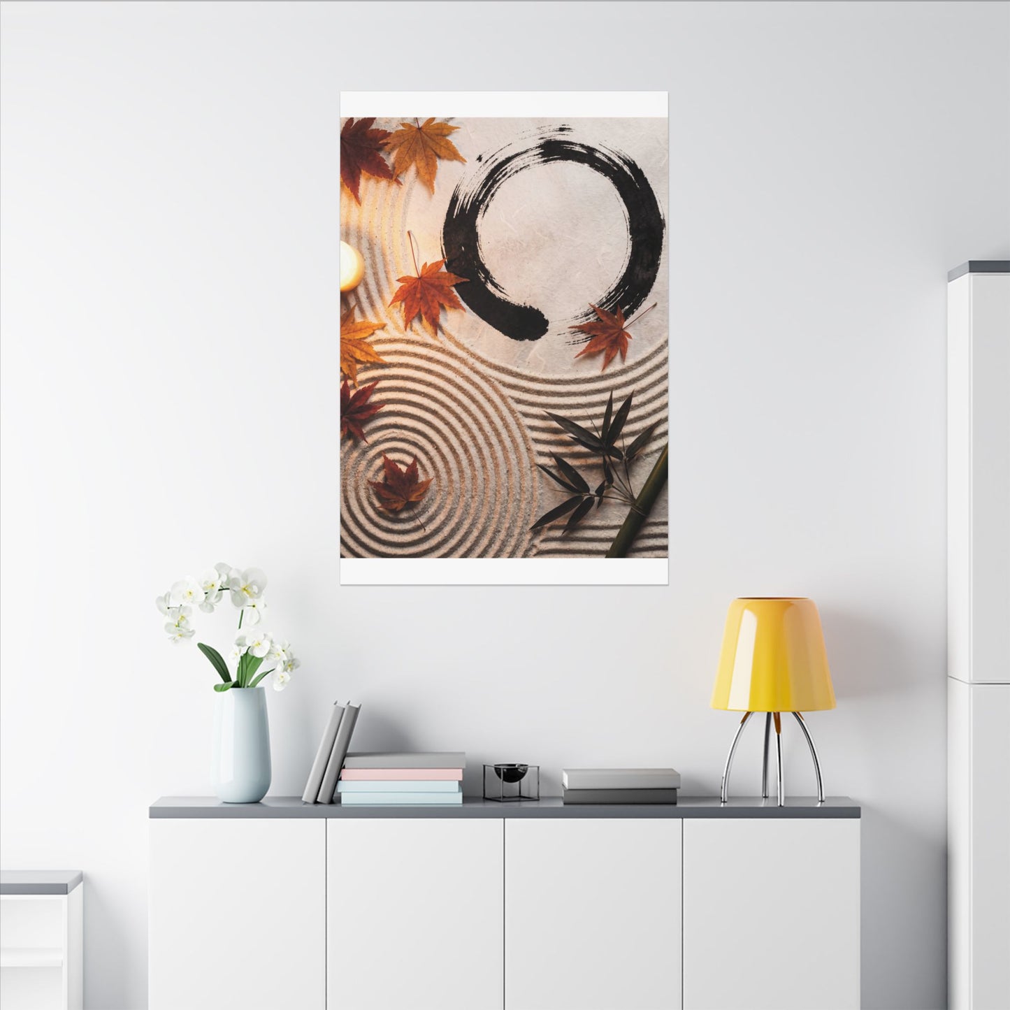 Tranquil Rock Garden Canvas Art - Enso Zen