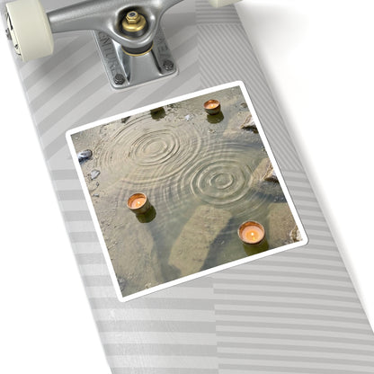 Water Ripple Japanese Pattern Sticker | Elegant Japandi Art