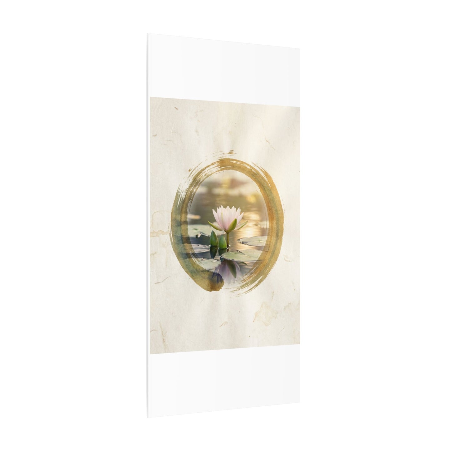 Peaceful Lotus Flower Canvas Art - Enso Zen