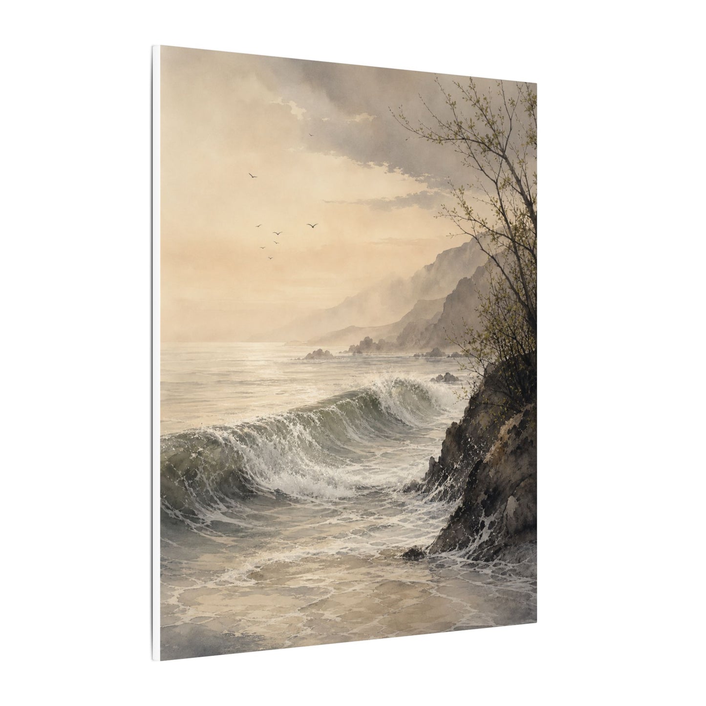 Ocean Wave Spring Canvas Art | Japandi Elegant Design