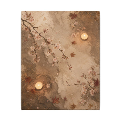 Cherry Blossom Canvas Art | Autumn Japandi Japanese Pattern Art