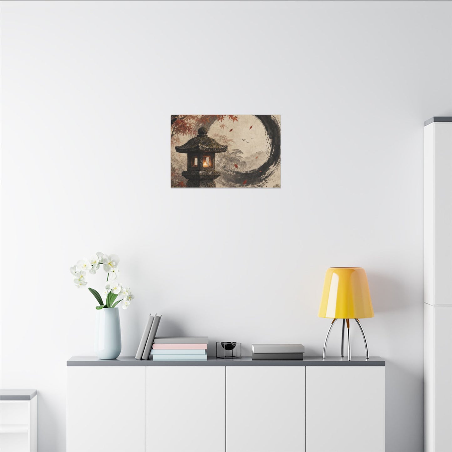 Ma Stone Lantern Canvas Art - Zen Enso