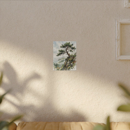 Pine Tree Spring Canvas Art | Japandi Neutral Design