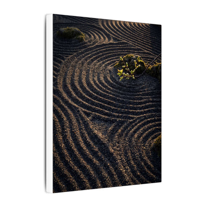 Spring Rock Garden Shadow Zen Canvas Art | Atmospheric Decor