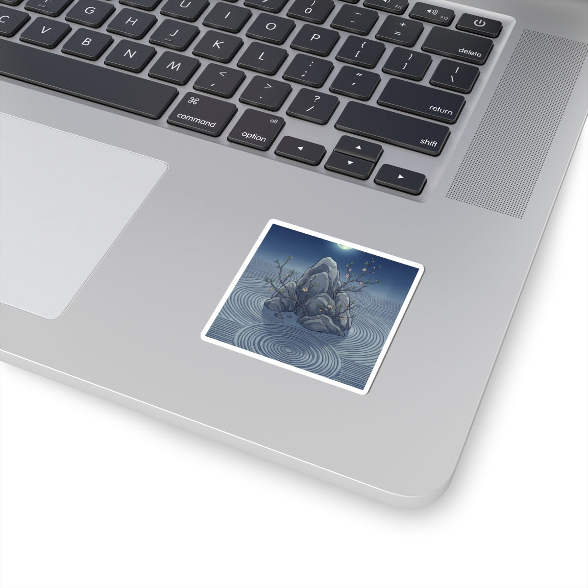 Rock Garden Ukiyo E Inspired Sticker | Contemplative Zen Art