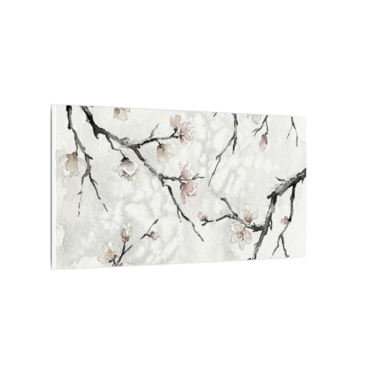 Cherry Blossom Canvas Art | Winter Japandi Watercolor Art