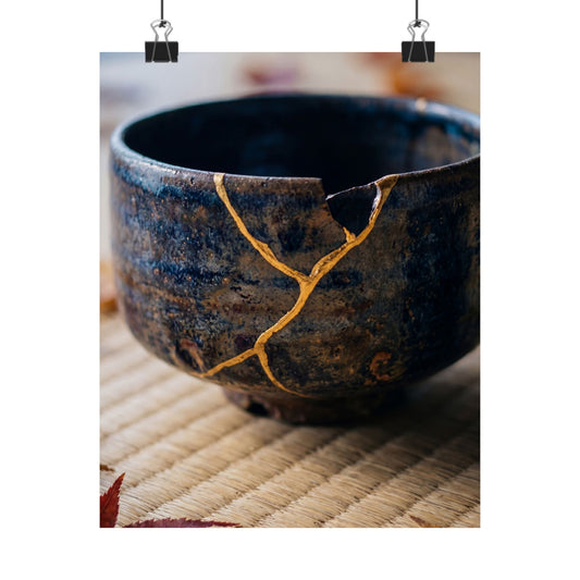 Autumn Tea Ceremony Gold Vein Wall Art Print | Healing Decor
