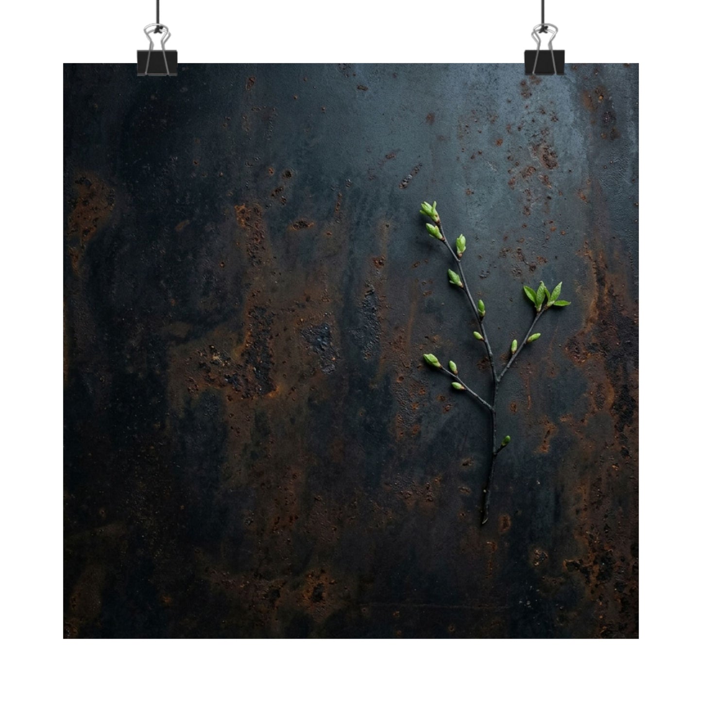 Luxurious Rust Patina Wall Art Print - Moody Minimal Dark Japandi