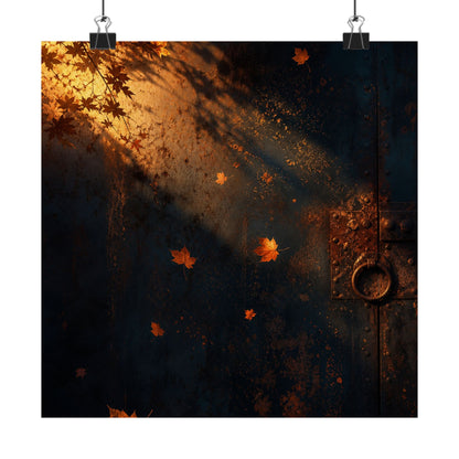 Rust Patina Wall Art Print | Autumn Dark Japandi Shadow Zen Art