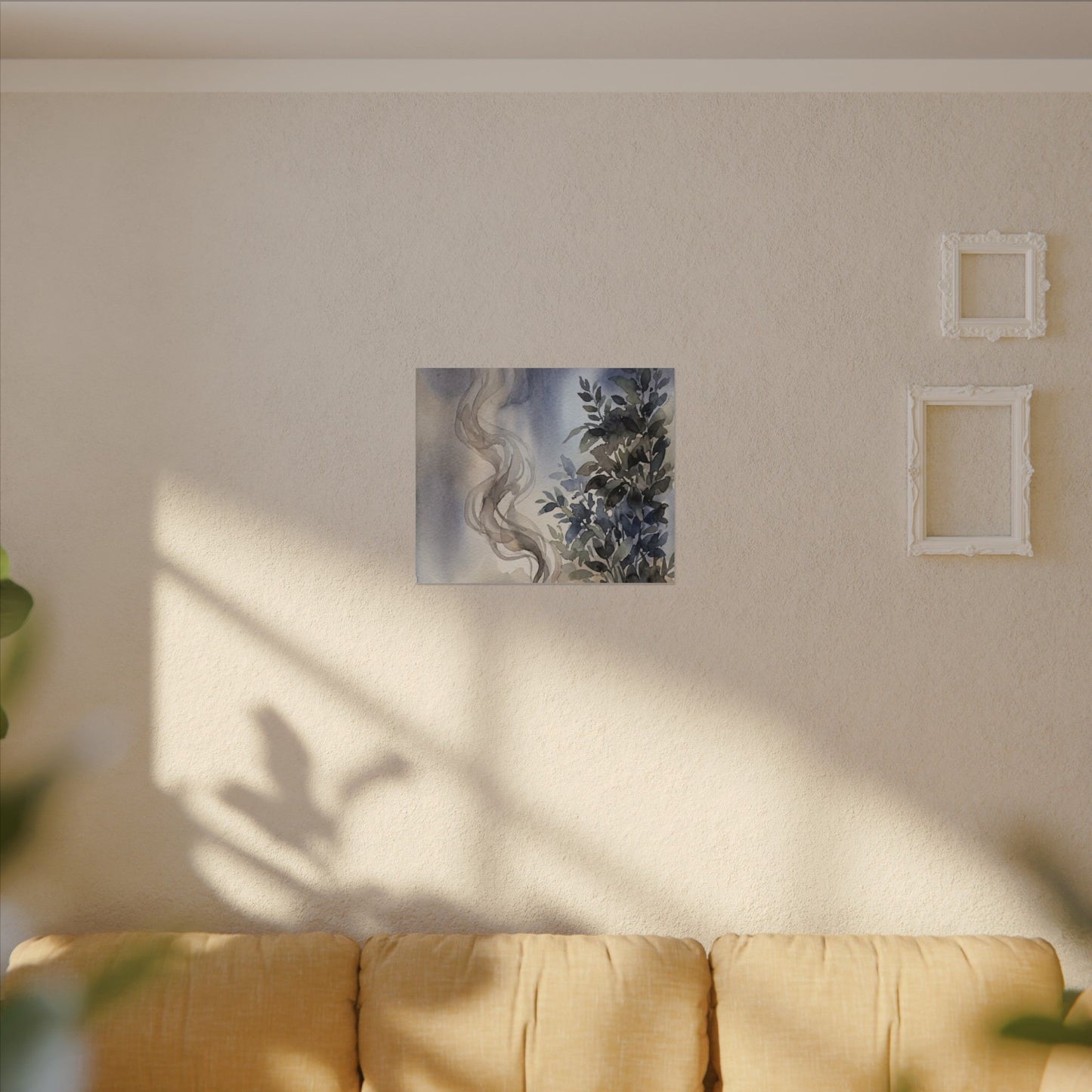 Incense Smoke Summer Canvas Art | Japandi Cozy Design