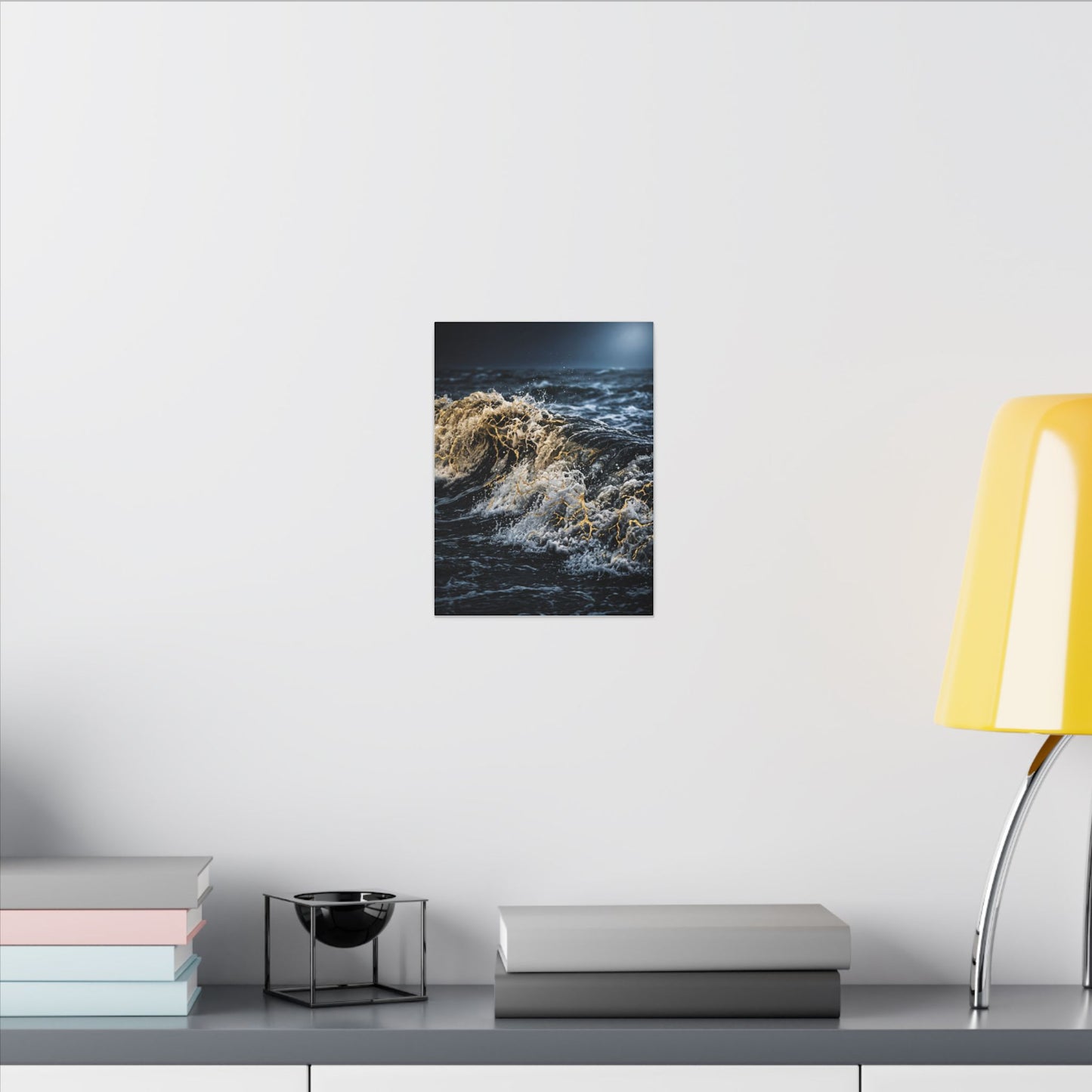 Ocean Wave Winter Canvas Art | Kintsugi Artful Design
