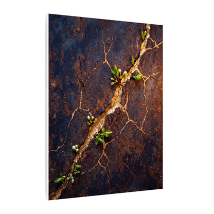 Rust Patina Spring Canvas Art | Kintsugi Resilient Design