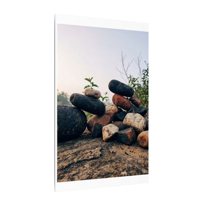 River Stones Canvas Art | Spring Kintsugi Broken Beauty Art