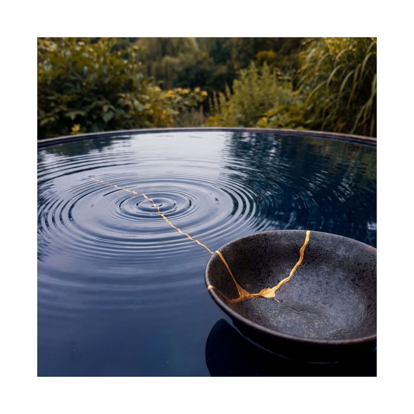 Shibui Water Ripple Wall Art Print - Kintsugi Broken Beauty