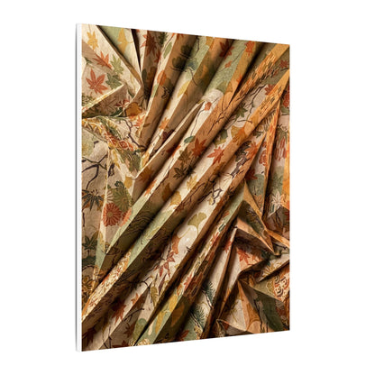 Paper Fold Autumn Canvas Art | Japandi Earthy Design