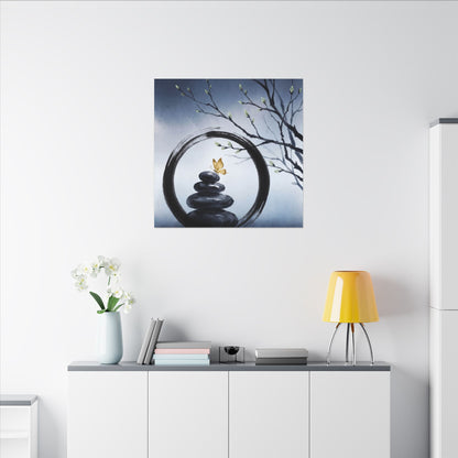 River Stones Spring Canvas Art | Zen Peaceful Design