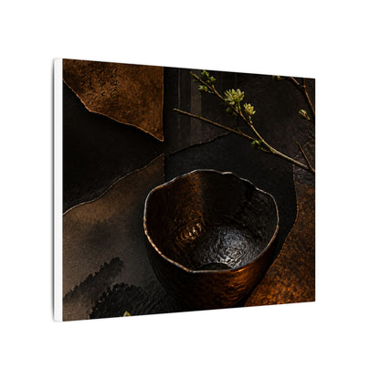 Atmospheric Ceramic Bowl Canvas Art - Shadow Zen Dark Japandi