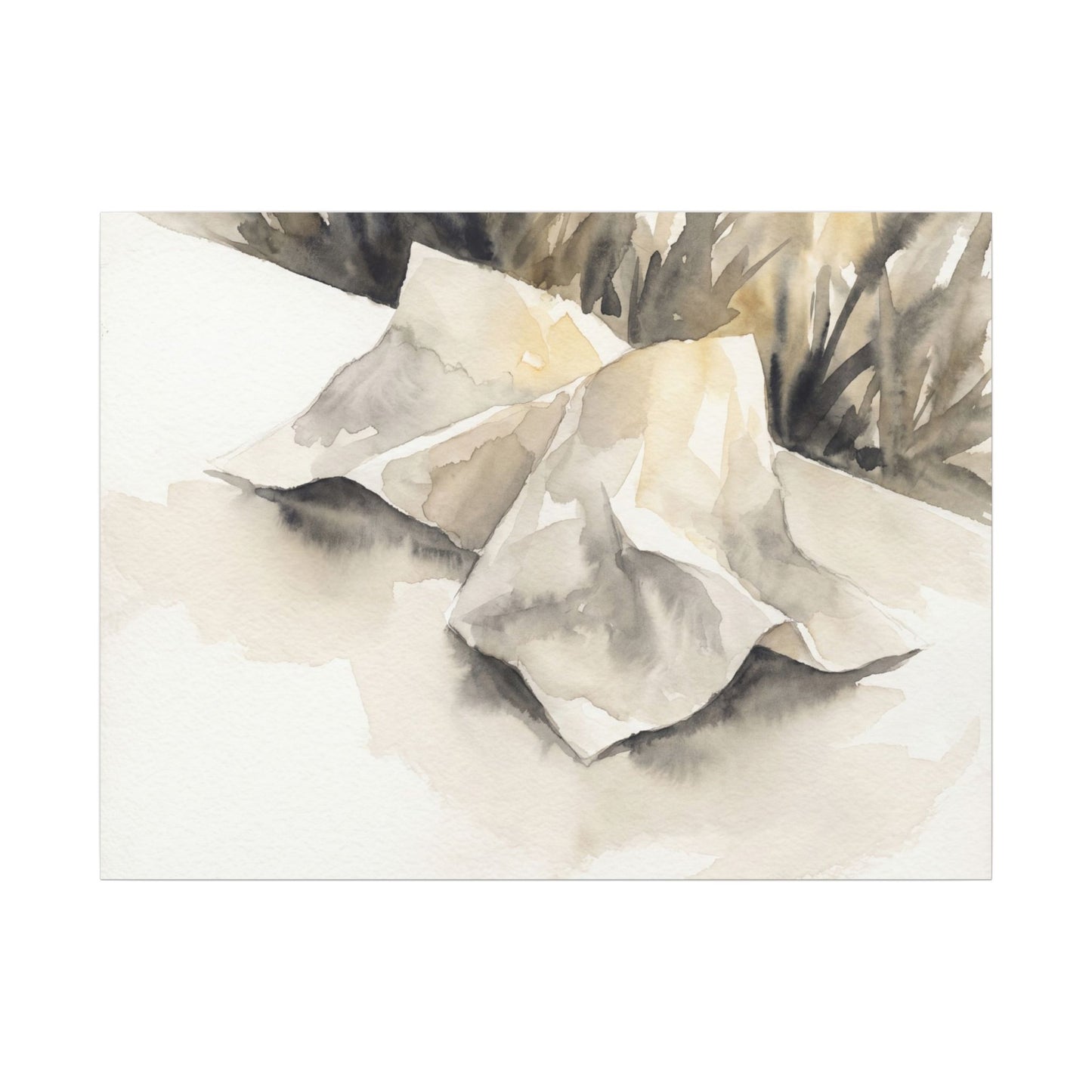 Paper Fold Watercolor Canvas Art | Warm Japandi Art Art Print