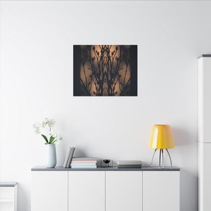 Dark Japandi Shadow Play in Golden Hour | Shadow Zen Canvas Art
