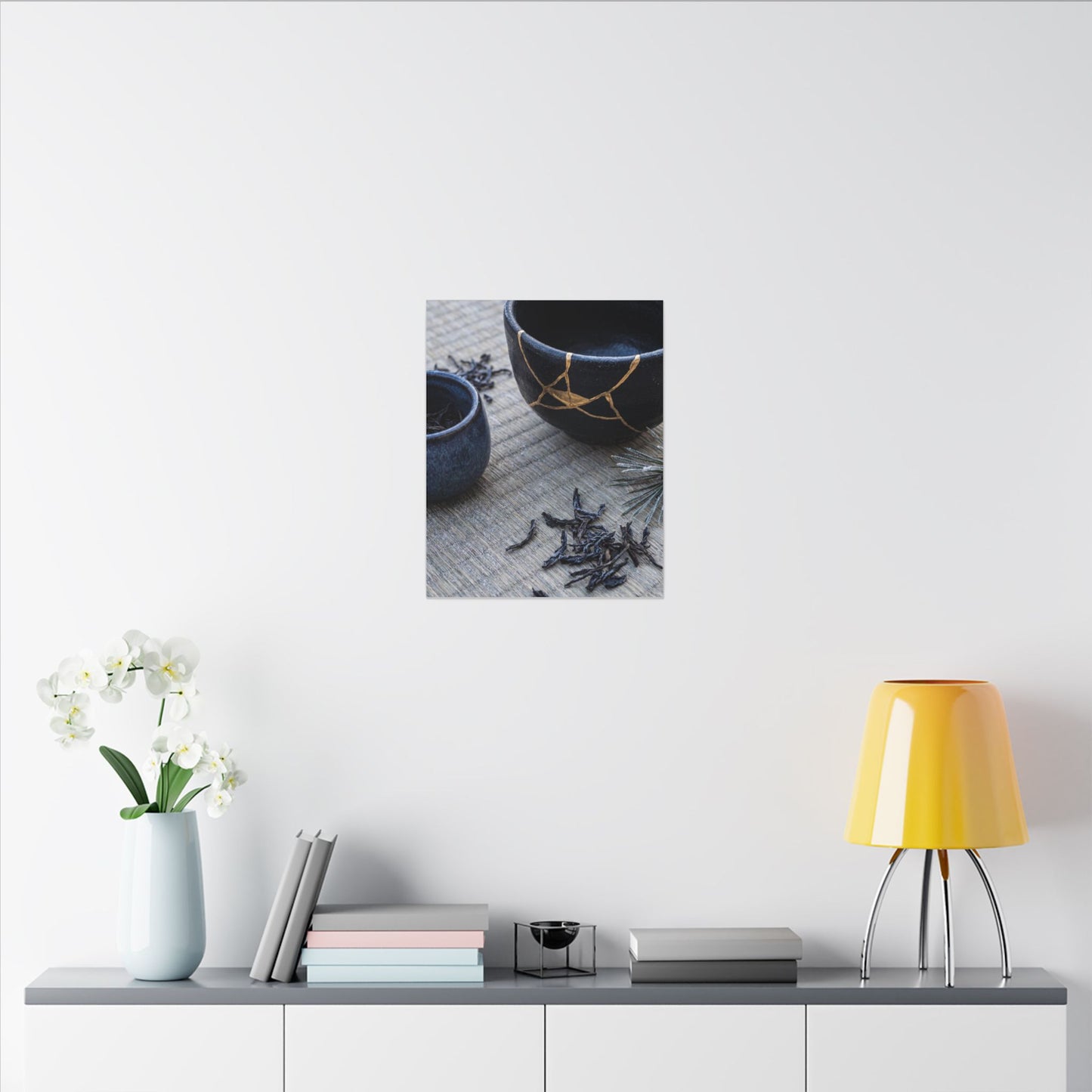 Kintsugi Tea Ceremony in Overcast | Gold Vein Canvas Art
