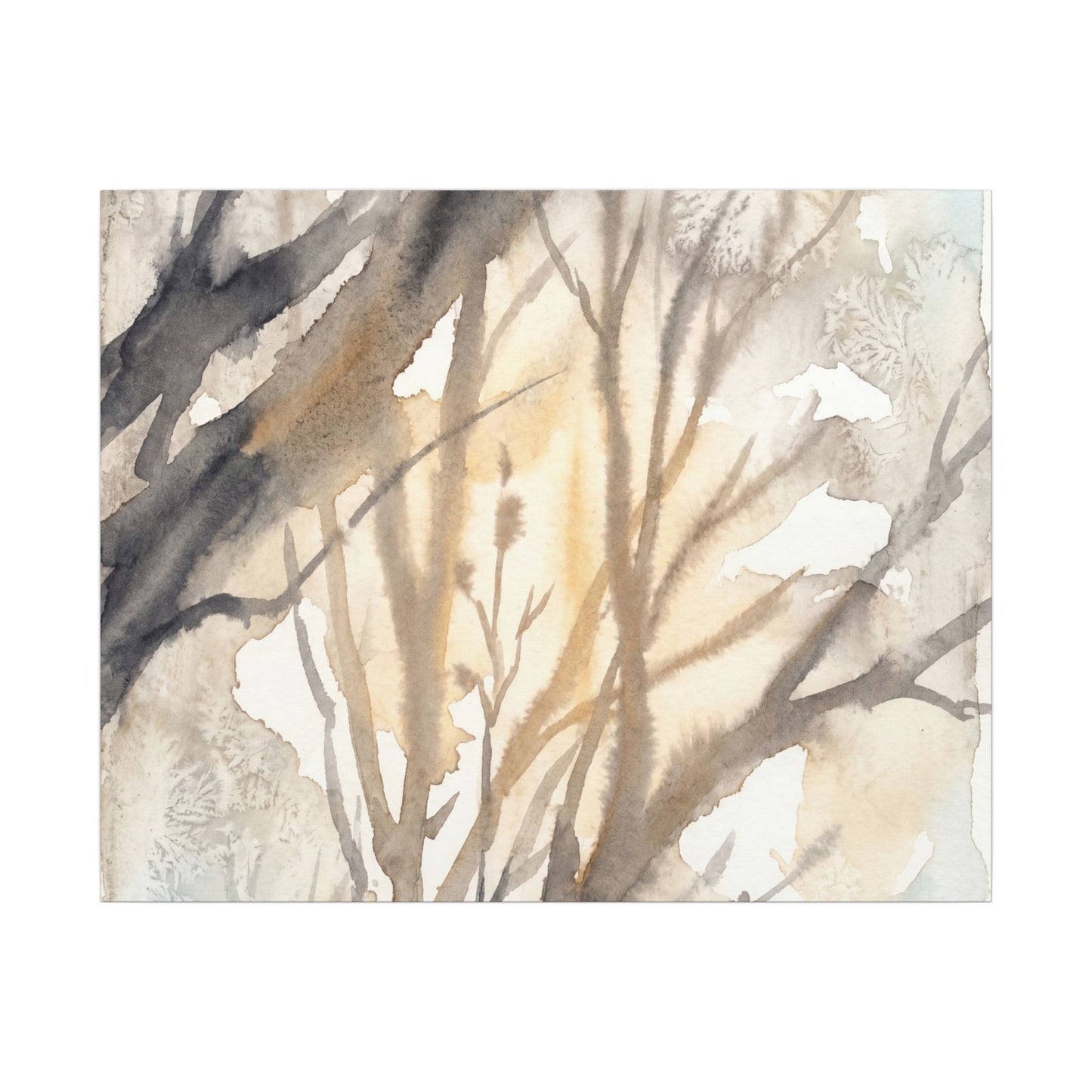 Ma Shadow Play Canvas Art - Japandi Watercolor