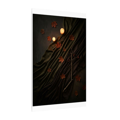 Autumn Silk Drape Moody Minimal Canvas Art | Moody Decor