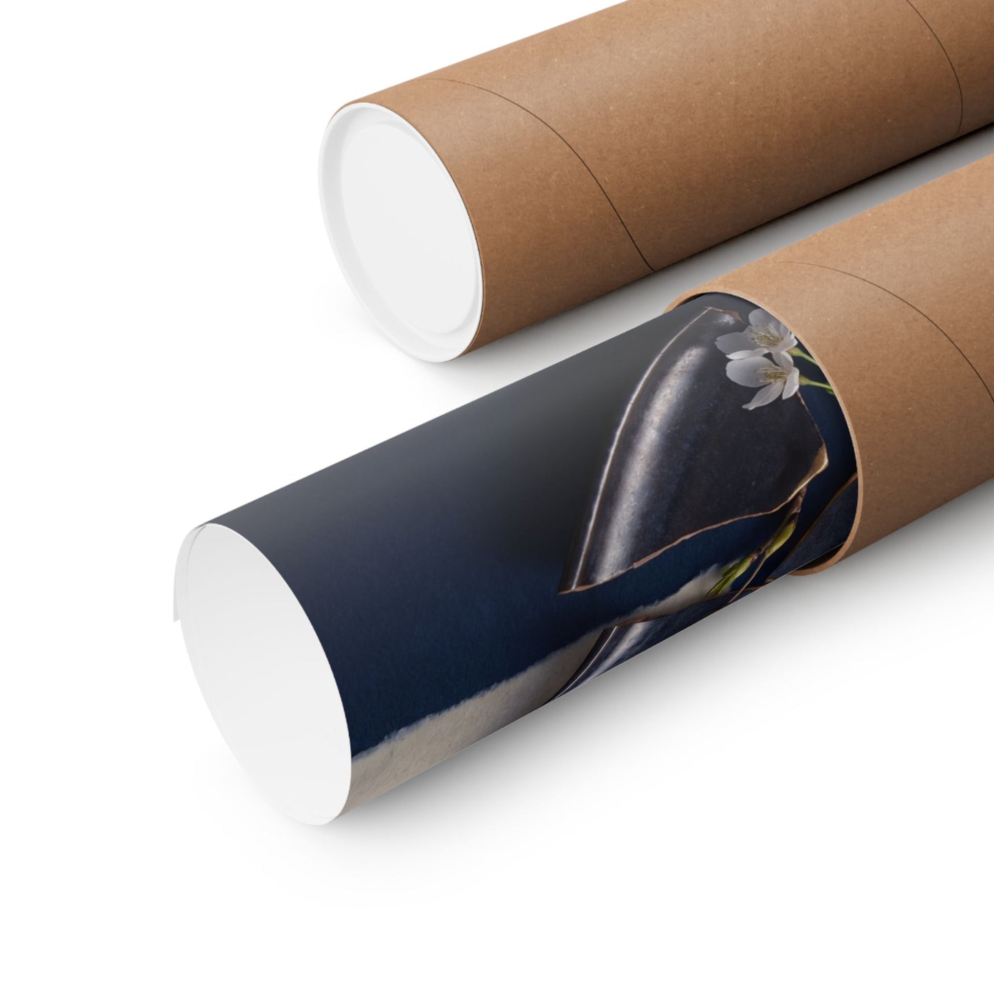 Kintsugi Paper Fold in Moonlight | Gold Repair Wall Art Print