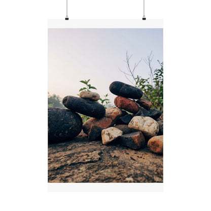 River Stones Spring Wall Art Print | Kintsugi Resilient Design