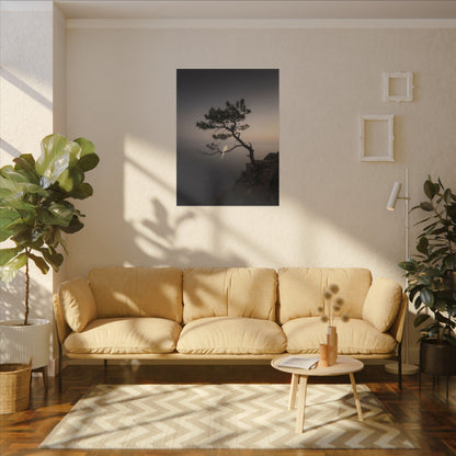Dawn Pine Tree Canvas Art - Dark Japandi Datsuzoku