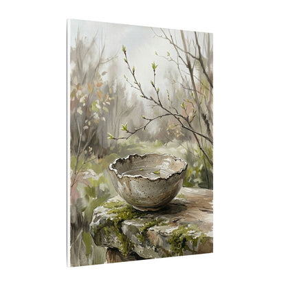 Japandi Ceramic Bowl in Overcast | Minimal Line Canvas Art