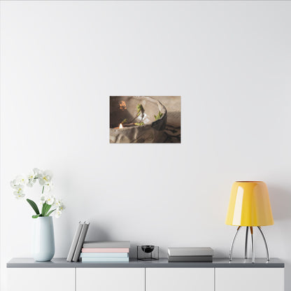 Candlelight Ceramic Bowl Canvas Art - Japandi Ma