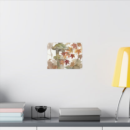 Stone Lantern Watercolor Canvas Art | Earthy Japandi Art