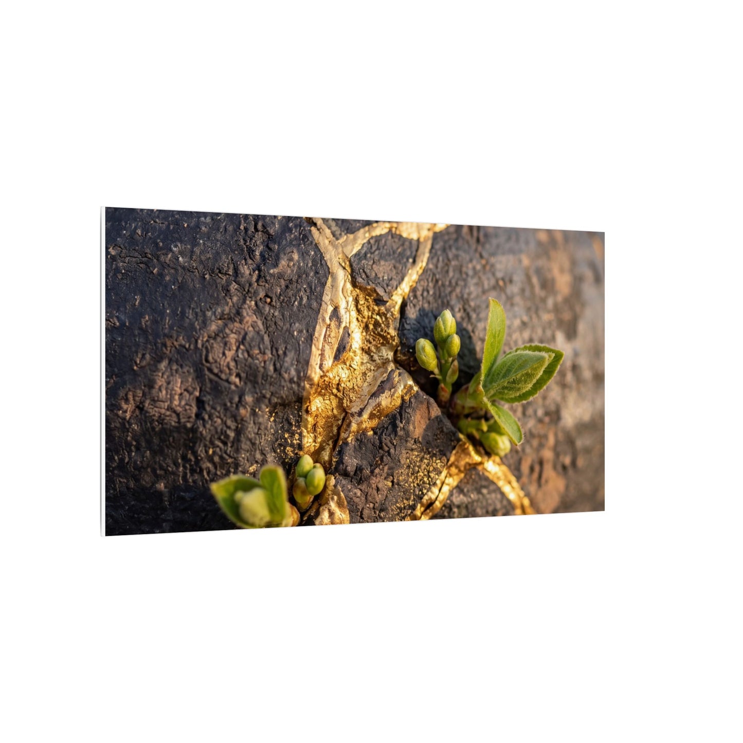 Rust Patina Gold Repair Canvas Art | Resilient Kintsugi Art