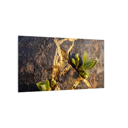 Rust Patina Gold Repair Canvas Art | Resilient Kintsugi Art