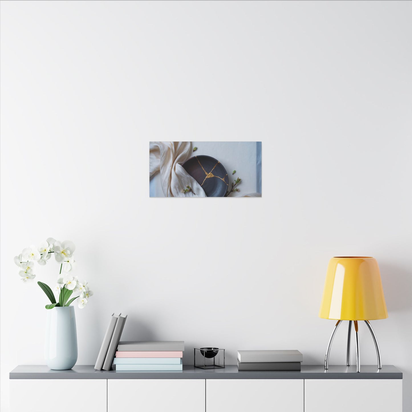 Ma Silk Drape Canvas Art - Kintsugi Gold Repair
